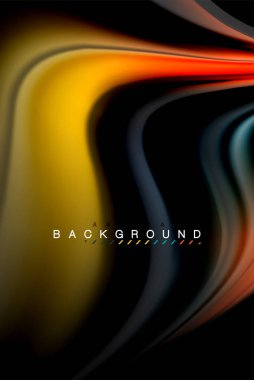 Sıvı sıvı renkler tasarım, renkli mermer veya plastik dalgalı doku arka plan, siyah, iş veya teknoloji sunu veya web broşür için parlak renkli öğeleri kapak tasarımı, duvar kağıdı