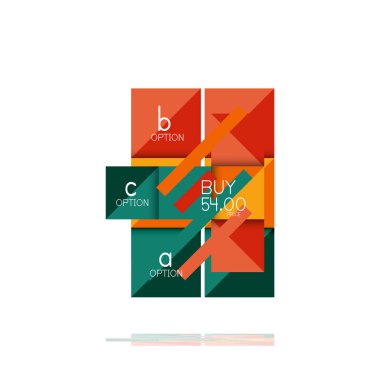 Kare seçeneğinin Infographic afiş. Bilgi ve veri görselleştirme, geometrik tasarım