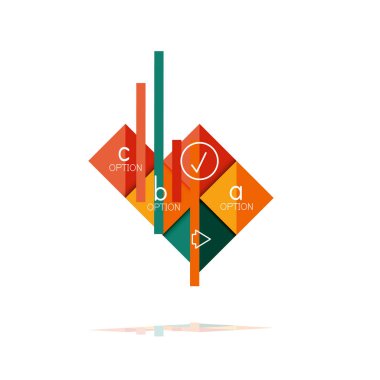 Kare seçeneğinin Infographic afiş. Bilgi ve veri görselleştirme, geometrik tasarım