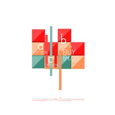 Kare seçeneğinin Infographic afiş. Bilgi ve veri görselleştirme, geometrik tasarım