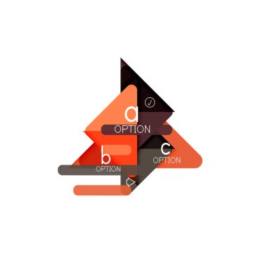 Üçgen veri görselleştirme tasarım, seçenek Infographic düzen. Vektör çizim