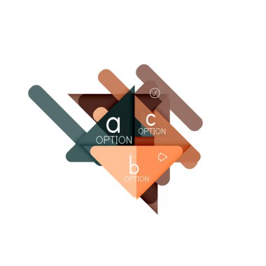 Üçgen veri görselleştirme tasarım, seçenek Infographic düzen. Vektör çizim