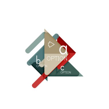 Üçgen veri görselleştirme tasarım, seçenek Infographic düzen. Vektör çizim