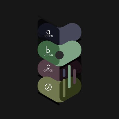 Düz tasarım geometrik infographics, ok şekli vektör etiket veya etiket, Fiyat etiketleri, promosyon rozet, simgesi tasarım, kağıt tarzı düzeni verileri grafik görselleştirme adım adım süreci için için teklif