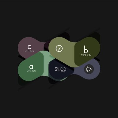 Düz tasarım geometrik infographics, ok şekli vektör etiket veya etiket, Fiyat etiketleri, promosyon rozet, simgesi tasarım, kağıt tarzı düzeni verileri grafik görselleştirme adım adım süreci için için teklif