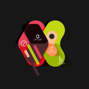 Düz tasarım geometrik infographics, ok şekli vektör etiket veya etiket, Fiyat etiketleri, promosyon rozet, simgesi tasarım, kağıt tarzı düzeni verileri grafik görselleştirme adım adım süreci için için teklif