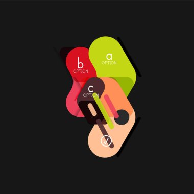 Düz tasarım geometrik infographics, ok şekli vektör etiket veya etiket, Fiyat etiketleri, promosyon rozet, simgesi tasarım, kağıt tarzı düzeni verileri grafik görselleştirme adım adım süreci için için teklif