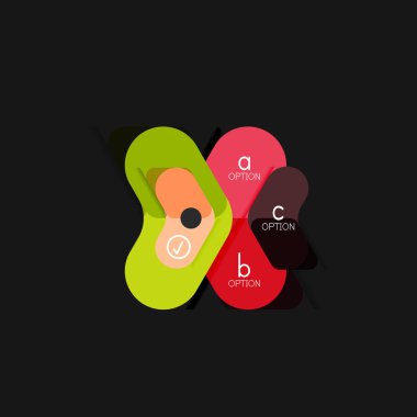 Düz tasarım geometrik infographics, ok şekli vektör etiket veya etiket, Fiyat etiketleri, promosyon rozet, simgesi tasarım, kağıt tarzı düzeni verileri grafik görselleştirme adım adım süreci için için teklif