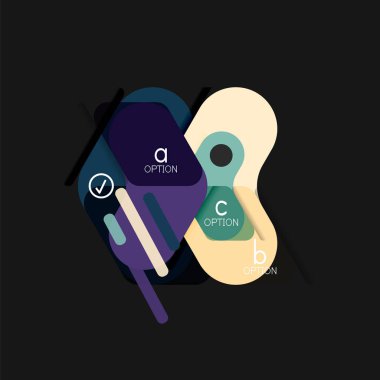 Düz tasarım geometrik infographics, ok şekli vektör etiket veya etiket, Fiyat etiketleri, promosyon rozet, simgesi tasarım, kağıt tarzı düzeni verileri grafik görselleştirme adım adım süreci için için teklif