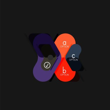 Düz tasarım geometrik infographics, ok şekli vektör etiket veya etiket, Fiyat etiketleri, promosyon rozet, simgesi tasarım, kağıt tarzı düzeni verileri grafik görselleştirme adım adım süreci için için teklif