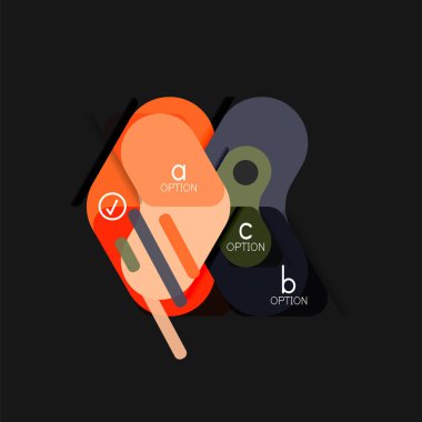 Düz tasarım geometrik infographics, ok şekli vektör etiket veya etiket, Fiyat etiketleri, promosyon rozet, simgesi tasarım, kağıt tarzı düzeni verileri grafik görselleştirme adım adım süreci için için teklif