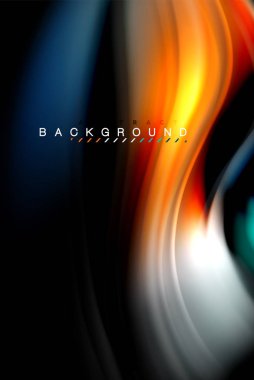 Sıvı sıvı renkler tasarım, renkli mermer veya plastik dalgalı doku arka plan, siyah, iş veya teknoloji sunu veya web broşür için parlak renkli öğeleri kapak tasarımı, duvar kağıdı