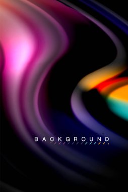 Sıvı sıvı renkler tasarım, renkli mermer veya plastik dalgalı doku arka plan, siyah, iş veya teknoloji sunu veya web broşür için parlak renkli öğeleri kapak tasarımı, duvar kağıdı