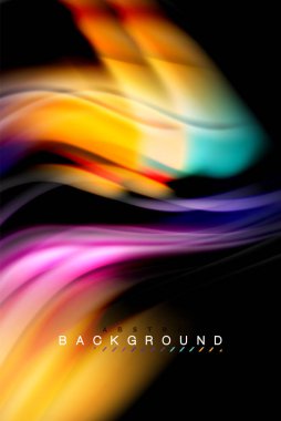 Sıvı sıvı renkler tasarım, renkli mermer veya plastik dalgalı doku arka plan, siyah, iş veya teknoloji sunu veya web broşür için parlak renkli öğeleri kapak tasarımı, duvar kağıdı