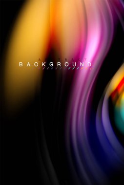 Sıvı sıvı renkler tasarım, renkli mermer veya plastik dalgalı doku arka plan, siyah, iş veya teknoloji sunu veya web broşür için parlak renkli öğeleri kapak tasarımı, duvar kağıdı