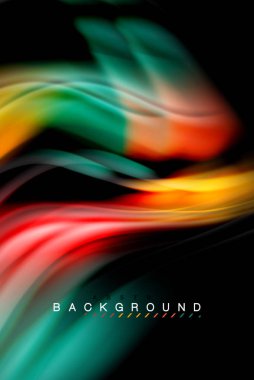 Sıvı sıvı renkler tasarım, renkli mermer veya plastik dalgalı doku arka plan, siyah, iş veya teknoloji sunu veya web broşür için parlak renkli öğeleri kapak tasarımı, duvar kağıdı