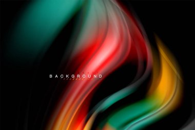 Sıvı sıvı renkler tasarım, renkli mermer veya plastik dalgalı doku arka plan, siyah, iş veya teknoloji sunu veya web broşür için parlak renkli öğeleri kapak tasarımı, duvar kağıdı