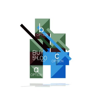 Kare seçeneğinin Infographic afiş. Bilgi ve veri görselleştirme, geometrik tasarım