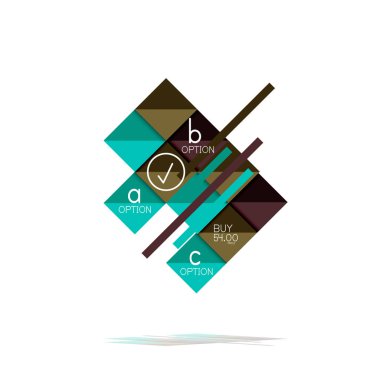 Kare seçeneğinin Infographic afiş. Bilgi ve veri görselleştirme, geometrik tasarım