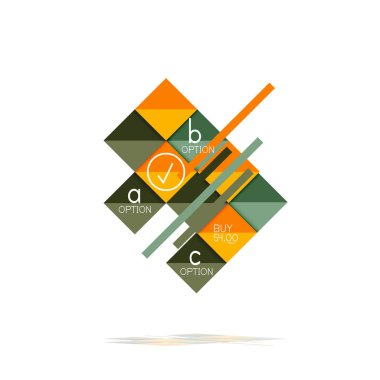 Kare seçeneğinin Infographic afiş. Bilgi ve veri görselleştirme, geometrik tasarım