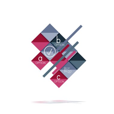 Kare seçeneğinin Infographic afiş. Bilgi ve veri görselleştirme, geometrik tasarım