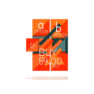 Kare seçeneğinin Infographic afiş. Bilgi ve veri görselleştirme, geometrik tasarım. Vektör çizim