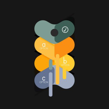 Düz tasarım geometrik infographics, ok şekli vektör etiket veya etiket, Fiyat etiketleri, promosyon rozet, simgesi tasarım, kağıt tarzı düzeni verileri grafik görselleştirme adım adım süreci için için teklif