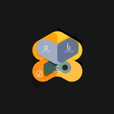 Düz tasarım geometrik infographics, ok şekli vektör etiket veya etiket, Fiyat etiketleri, promosyon rozet, simgesi tasarım, kağıt tarzı düzeni verileri grafik görselleştirme adım adım süreci için için teklif