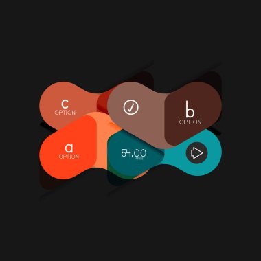 Düz tasarım geometrik infographics, ok şekli vektör etiket veya etiket, Fiyat etiketleri, promosyon rozet, simgesi tasarım, kağıt tarzı düzeni verileri grafik görselleştirme adım adım süreci için için teklif