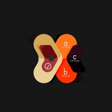 Düz tasarım geometrik infographics, ok şekli vektör etiket veya etiket, Fiyat etiketleri, promosyon rozet, simgesi tasarım, kağıt tarzı düzeni verileri grafik görselleştirme adım adım süreci için için teklif