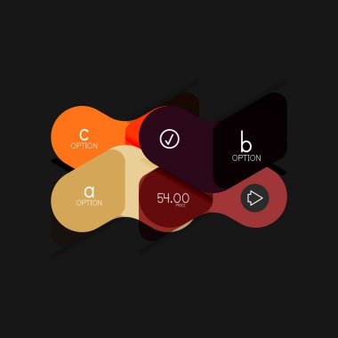 Düz tasarım geometrik infographics, ok şekli vektör etiket veya etiket, Fiyat etiketleri, promosyon rozet, simgesi tasarım, kağıt tarzı düzeni verileri grafik görselleştirme adım adım süreci için için teklif