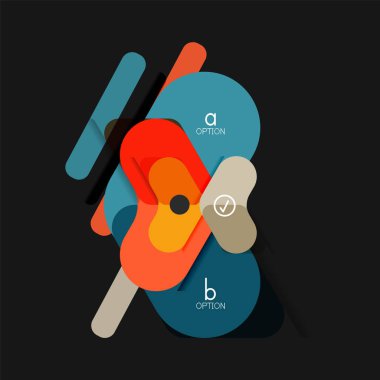 Düz tasarım geometrik infographics, ok şekli vektör etiket veya etiket, Fiyat etiketleri, promosyon rozet, simgesi tasarım, kağıt tarzı düzeni verileri grafik görselleştirme adım adım süreci için için teklif