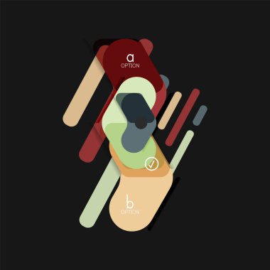 Düz tasarım geometrik infographics, ok şekli vektör etiket veya etiket, Fiyat etiketleri, promosyon rozet, simgesi tasarım, kağıt tarzı düzeni verileri grafik görselleştirme adım adım süreci için için teklif