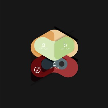 Düz tasarım geometrik infographics, ok şekli vektör etiket veya etiket, Fiyat etiketleri, promosyon rozet, simgesi tasarım, kağıt tarzı düzeni verileri grafik görselleştirme adım adım süreci için için teklif