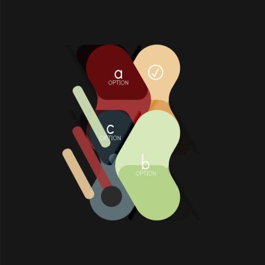 Düz tasarım geometrik infographics, ok şekli vektör etiket veya etiket, Fiyat etiketleri, promosyon rozet, simgesi tasarım, kağıt tarzı düzeni verileri grafik görselleştirme adım adım süreci için için teklif