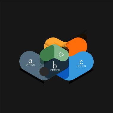 Düz tasarım geometrik infographics, ok şekli vektör etiket veya etiket, Fiyat etiketleri, promosyon rozet, simgesi tasarım, kağıt tarzı düzeni verileri grafik görselleştirme adım adım süreci için için teklif