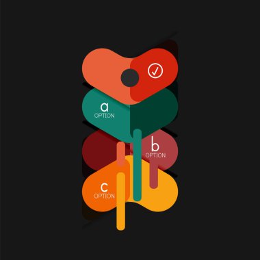 Düz tasarım geometrik infographics, ok şekli vektör etiket veya etiket, Fiyat etiketleri, promosyon rozet, simgesi tasarım, kağıt tarzı düzeni verileri grafik görselleştirme adım adım süreci için için teklif