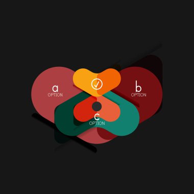 Düz tasarım geometrik infographics, ok şekli vektör etiket veya etiket, Fiyat etiketleri, promosyon rozet, simgesi tasarım, kağıt tarzı düzeni verileri grafik görselleştirme adım adım süreci için için teklif