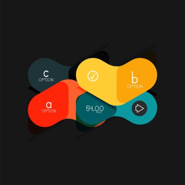 Düz tasarım geometrik infographics, ok şekli vektör etiket veya etiket, Fiyat etiketleri, promosyon rozet, simgesi tasarım, kağıt tarzı düzeni verileri grafik görselleştirme adım adım süreci için için teklif