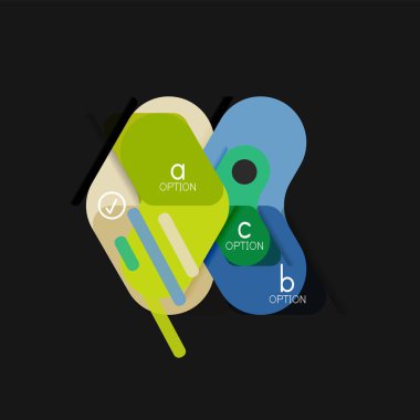 Düz tasarım geometrik infographics, ok şekli vektör etiket veya etiket, Fiyat etiketleri, promosyon rozet, simgesi tasarım, kağıt tarzı düzeni verileri grafik görselleştirme adım adım süreci için için teklif