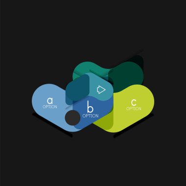 Düz tasarım geometrik infographics, ok şekli vektör etiket veya etiket, Fiyat etiketleri, promosyon rozet, simgesi tasarım, kağıt tarzı düzeni verileri grafik görselleştirme adım adım süreci için için teklif