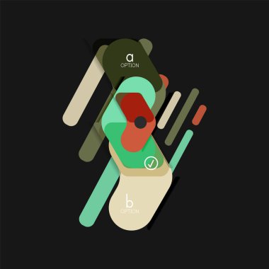 Düz tasarım geometrik infographics, ok şekli vektör etiket veya etiket, Fiyat etiketleri, promosyon rozet, simgesi tasarım, kağıt tarzı düzeni verileri grafik görselleştirme adım adım süreci için için teklif