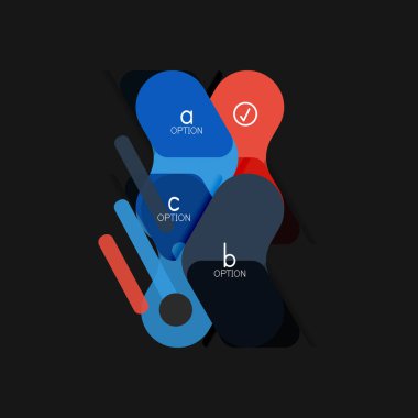 Düz tasarım geometrik infographics, ok şekli vektör etiket veya etiket, Fiyat etiketleri, promosyon rozet, simgesi tasarım, kağıt tarzı düzeni verileri grafik görselleştirme adım adım süreci için için teklif