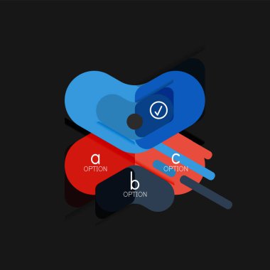 Düz tasarım geometrik infographics, ok şekli vektör etiket veya etiket, Fiyat etiketleri, promosyon rozet, simgesi tasarım, kağıt tarzı düzeni verileri grafik görselleştirme adım adım süreci için için teklif