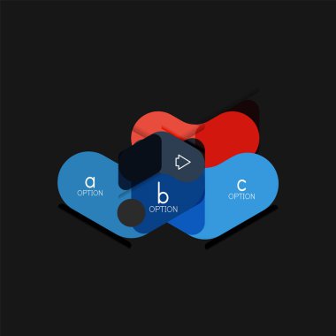 Düz tasarım geometrik infographics, ok şekli vektör etiket veya etiket, Fiyat etiketleri, promosyon rozet, simgesi tasarım, kağıt tarzı düzeni verileri grafik görselleştirme adım adım süreci için için teklif