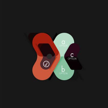 Düz tasarım geometrik infographics, ok şekli vektör etiket veya etiket, Fiyat etiketleri, promosyon rozet, simgesi tasarım, kağıt tarzı düzeni verileri grafik görselleştirme adım adım süreci için için teklif