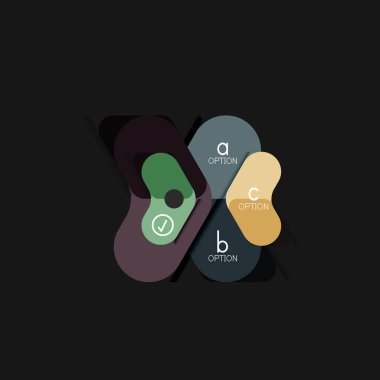 Düz tasarım geometrik infographics, ok şekli vektör etiket veya etiket, Fiyat etiketleri, promosyon rozet, simgesi tasarım, kağıt tarzı düzeni verileri grafik görselleştirme adım adım süreci için için teklif