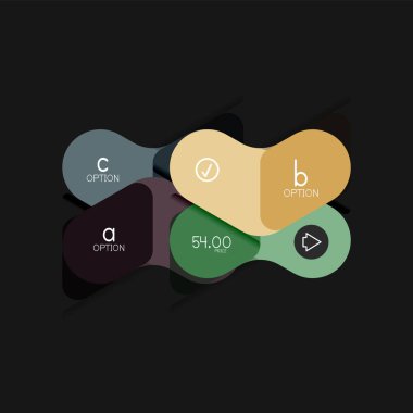 Düz tasarım geometrik infographics, ok şekli vektör etiket veya etiket, Fiyat etiketleri, promosyon rozet, simgesi tasarım, kağıt tarzı düzeni verileri grafik görselleştirme adım adım süreci için için teklif