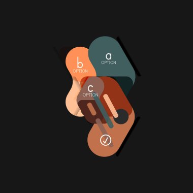 Düz tasarım geometrik infographics, ok şekli vektör etiket veya etiket, Fiyat etiketleri, promosyon rozet, simgesi tasarım, kağıt tarzı düzeni verileri grafik görselleştirme adım adım süreci için için teklif