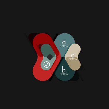 Düz tasarım geometrik infographics, ok şekli vektör etiket veya etiket, Fiyat etiketleri, promosyon rozet, simgesi tasarım, kağıt tarzı düzeni verileri grafik görselleştirme adım adım süreci için için teklif